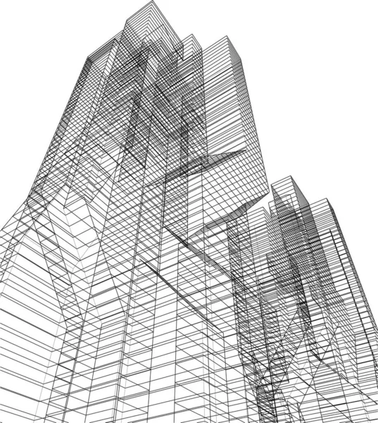 Linhas Abstratas Desenho Conceito Arte Arquitetônica Formas Geométricas Mínimas —  Vetores de Stock