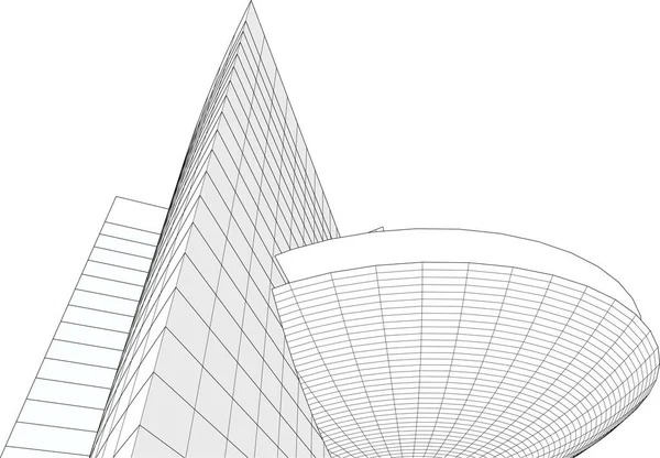 Linhas Abstratas Desenho Conceito Arte Arquitetônica Formas Geométricas Mínimas — Vetor de Stock