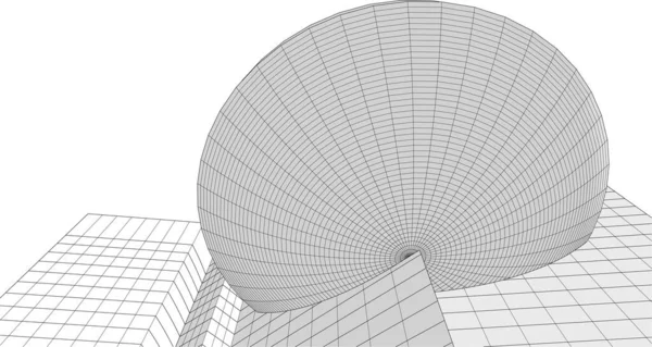 Linee Disegno Astratte Nel Concetto Arte Architettonica Forme Geometriche Minime — Vettoriale Stock