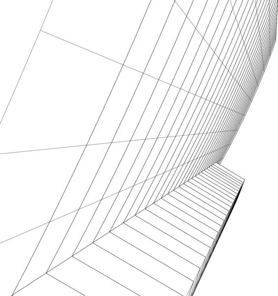 Linhas Abstratas Desenho Conceito Arte Arquitetônica Formas Geométricas Mínimas — Vetor de Stock