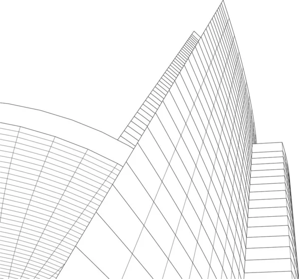 建築芸術の概念における抽象的な線や最小限の幾何学的形状 — ストックベクタ