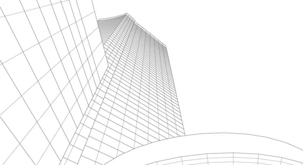 Linhas Abstratas Desenho Conceito Arte Arquitetônica Formas Geométricas Mínimas — Vetor de Stock