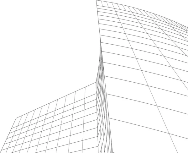 Linhas Abstratas Desenho Conceito Arte Arquitetônica Formas Geométricas Mínimas — Vetor de Stock