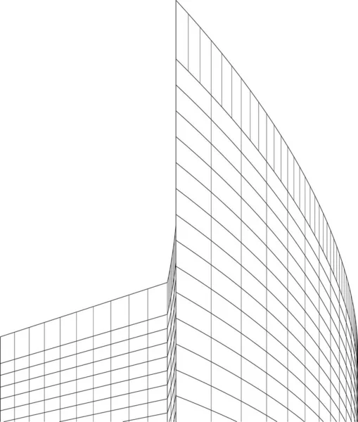 Abstrakte Zeichnungslinien Architektonischen Kunstkonzept Minimale Geometrische Formen — Stockvektor