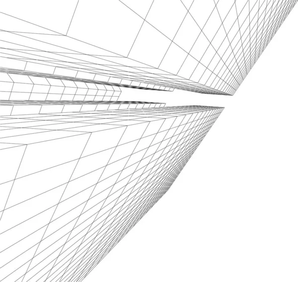 Lignes Dessin Abstraites Dans Concept Art Architectural Formes Géométriques Minimales — Image vectorielle