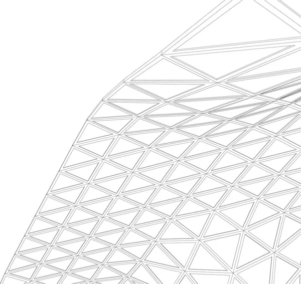 建筑艺术概念中的抽象绘图线 最小几何形状 — 图库矢量图片