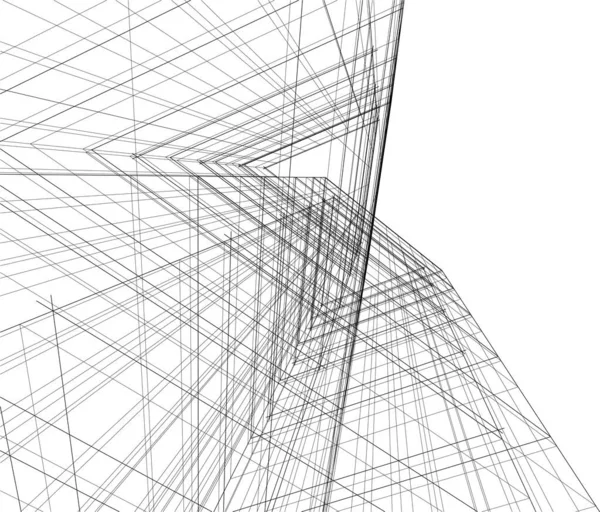 Linhas Abstratas Desenho Conceito Arte Arquitetônica Formas Geométricas Mínimas —  Vetores de Stock