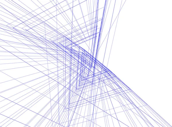 Abstracte Tekenlijnen Architectonisch Kunstconcept Minimale Geometrische Vormen — Stockvector