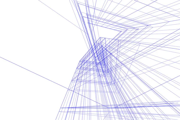 Abstrakta Teckningslinjer Arkitektonisk Konst Koncept Minimala Geometriska Former — Stock vektor