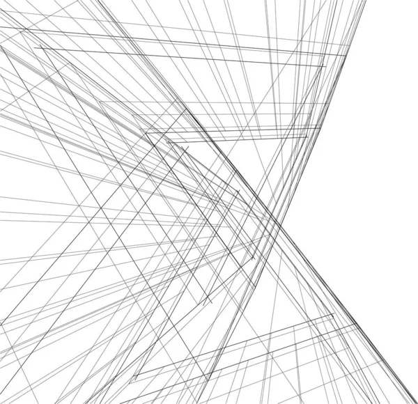 Linhas Abstratas Desenho Conceito Arte Arquitetônica Formas Geométricas Mínimas — Vetor de Stock