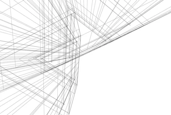 Lignes Dessin Abstraites Dans Concept Art Architectural Formes Géométriques Minimales — Image vectorielle