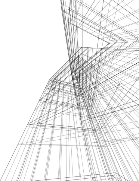 Abstrakte Zeichnungslinien Architektonischen Kunstkonzept Minimale Geometrische Formen — Stockvektor