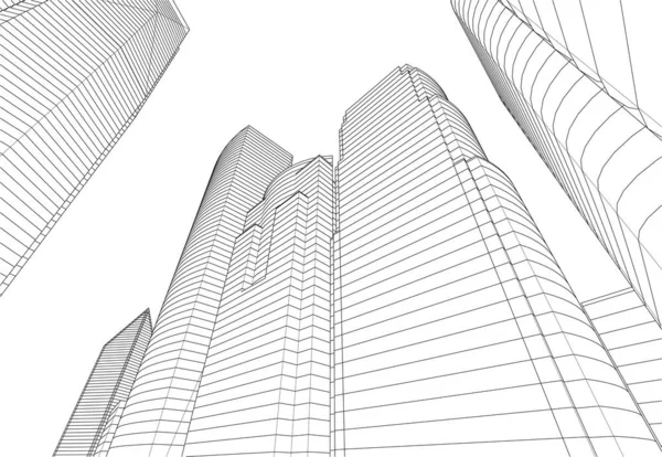 Linhas Abstratas Desenho Conceito Arte Arquitetônica Formas Geométricas Mínimas —  Vetores de Stock