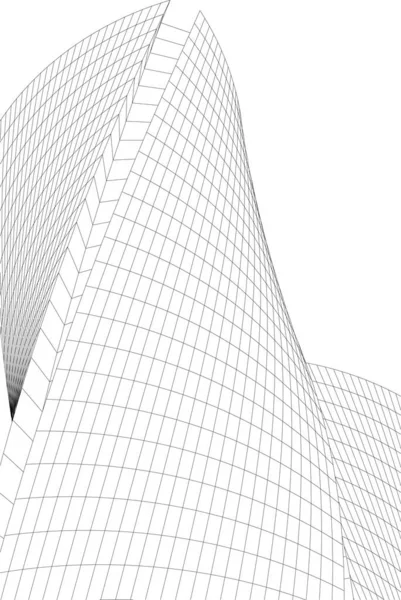 Abstrakte Zeichnungslinien Architektonischen Kunstkonzept Minimale Geometrische Formen — Stockvektor