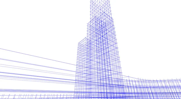 Abstrakta Teckningslinjer Arkitektonisk Konst Koncept Minimala Geometriska Former — Stock vektor