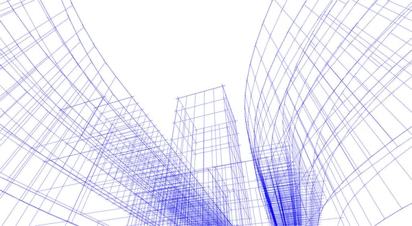 Linhas Abstratas Desenho Conceito Arte Arquitetônica Formas Geométricas Mínimas —  Vetores de Stock