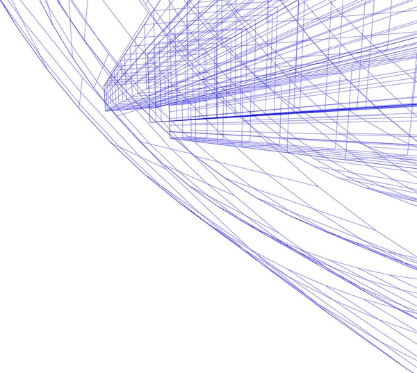 Mimari Sanat Konseptinde Soyut Çizgiler Minimum Geometrik Şekiller — Stok Vektör