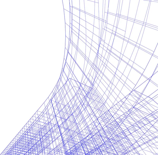 Mimari Sanat Konseptinde Soyut Çizgiler Minimum Geometrik Şekiller — Stok Vektör