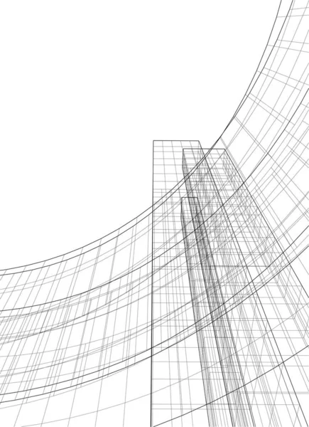 Mimari Sanat Konseptinde Soyut Çizgiler Minimum Geometrik Şekiller — Stok Vektör