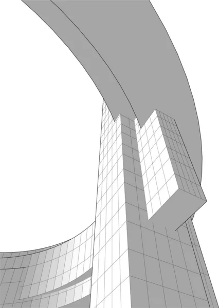 Lignes Dessin Abstraites Dans Concept Art Architectural Formes Géométriques Minimales — Image vectorielle