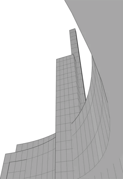 Líneas Abstractas Dibujo Concepto Arte Arquitectónico Formas Geométricas Mínimas — Archivo Imágenes Vectoriales