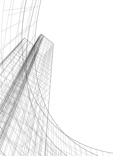 建築芸術の概念における抽象的な線や最小限の幾何学的形状 — ストックベクタ