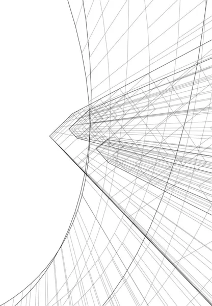 Abstrakcyjne Linie Rysunku Koncepcji Sztuki Architektonicznej Minimalne Kształty Geometryczne — Wektor stockowy