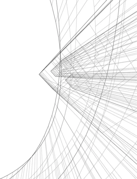 Абстрактные Чертежи Архитектурном Искусстве Минимальные Геометрические Формы — стоковый вектор