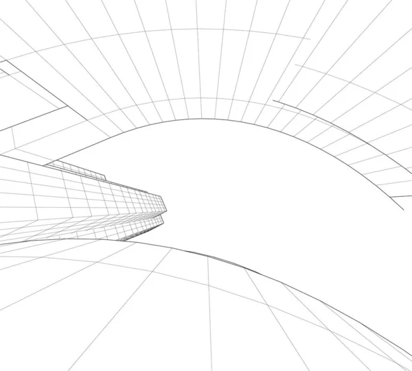 Mimari Sanat Konseptinde Soyut Çizgiler Minimum Geometrik Şekiller — Stok Vektör