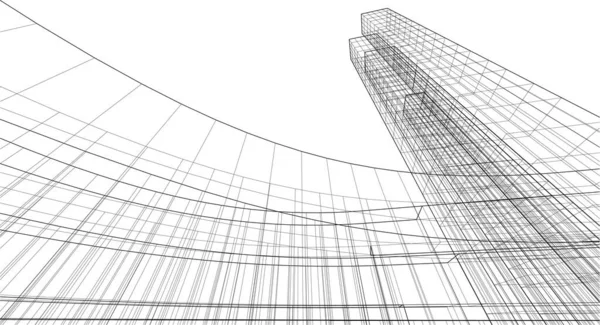 Linhas Abstratas Desenho Conceito Arte Arquitetônica Formas Geométricas Mínimas — Vetor de Stock