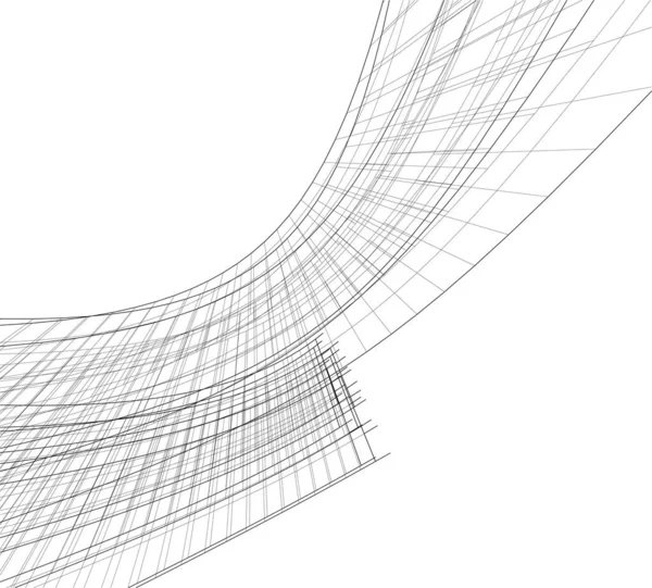 Abstrakte Zeichnungslinien Architektonischen Kunstkonzept Minimale Geometrische Formen — Stockvektor