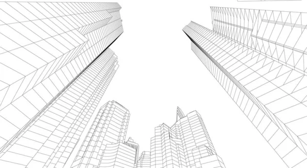 Linhas Abstratas Desenho Conceito Arte Arquitetônica Formas Geométricas Mínimas — Vetor de Stock