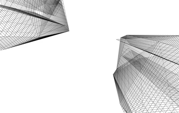 Linhas Abstratas Desenho Conceito Arte Arquitetônica Formas Geométricas Mínimas —  Vetores de Stock