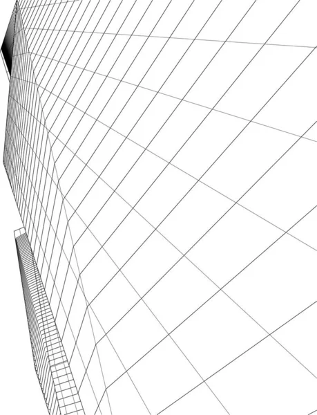 Abstracte Tekenlijnen Architectonisch Kunstconcept Minimale Geometrische Vormen — Stockvector