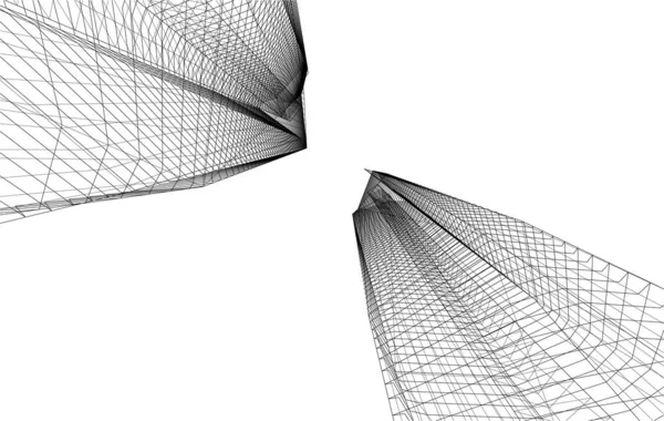 Líneas Abstractas Dibujo Concepto Arte Arquitectónico Formas Geométricas Mínimas — Archivo Imágenes Vectoriales