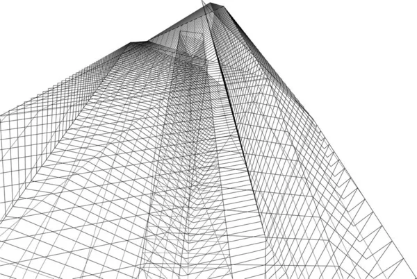 Linhas Abstratas Desenho Conceito Arte Arquitetônica Formas Geométricas Mínimas — Vetor de Stock