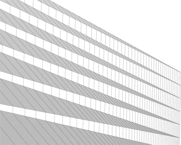 Abstrakta Teckningslinjer Arkitektonisk Konst Koncept Minimala Geometriska Former — Stock vektor