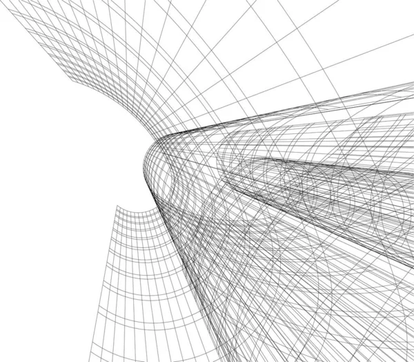 Abstrakcyjne Linie Rysunku Koncepcji Sztuki Architektonicznej Minimalne Kształty Geometryczne — Wektor stockowy