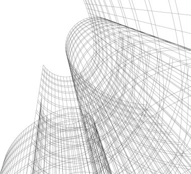 Mimari sanat konseptinde soyut çizgiler, minimum geometrik şekiller. 
