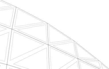 Mimari sanat konseptinde soyut çizgiler, minimum geometrik şekiller. 