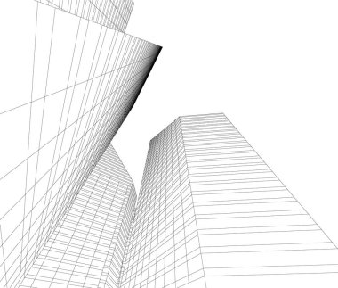 Mimari sanat konseptinde soyut çizgiler, minimum geometrik şekiller. 