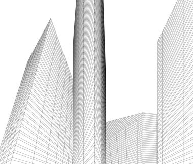 Mimari sanat konseptinde soyut çizgiler, minimum geometrik şekiller. 