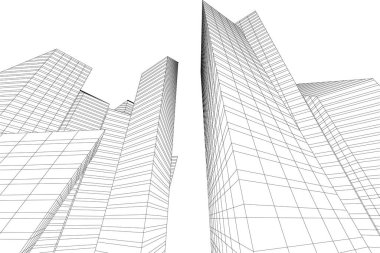 Mimari sanat konseptinde soyut çizgiler, minimum geometrik şekiller. 