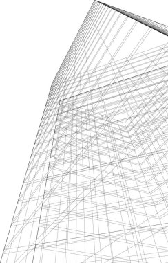 Mimari sanat konseptinde soyut çizgiler, minimum geometrik şekiller. 