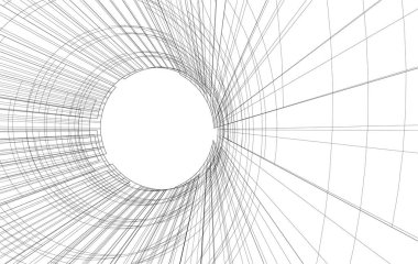 Mimari sanat konseptinde soyut çizgiler, minimum geometrik şekiller. 