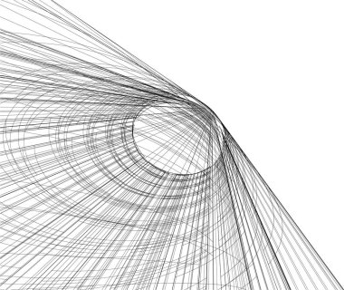Mimari sanat konseptinde soyut çizgiler, minimum geometrik şekiller. 