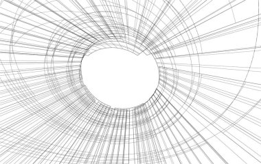 Mimari sanat konseptinde soyut çizgiler, minimum geometrik şekiller. 