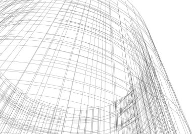 Mimari sanat konseptinde soyut çizgiler, minimum geometrik şekiller. 