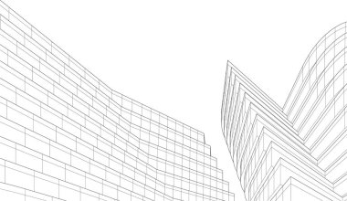 Mimari sanat konseptinde soyut çizgiler, minimum geometrik şekiller. 