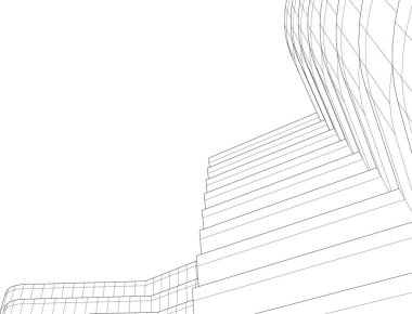 Mimari sanat konseptinde soyut çizgiler, minimum geometrik şekiller. 